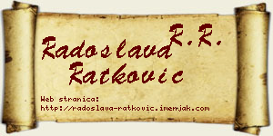 Radoslava Ratković vizit kartica